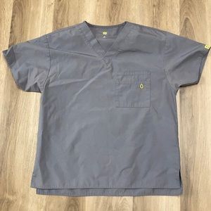 Wonderwink men’s gray scrub top size medium